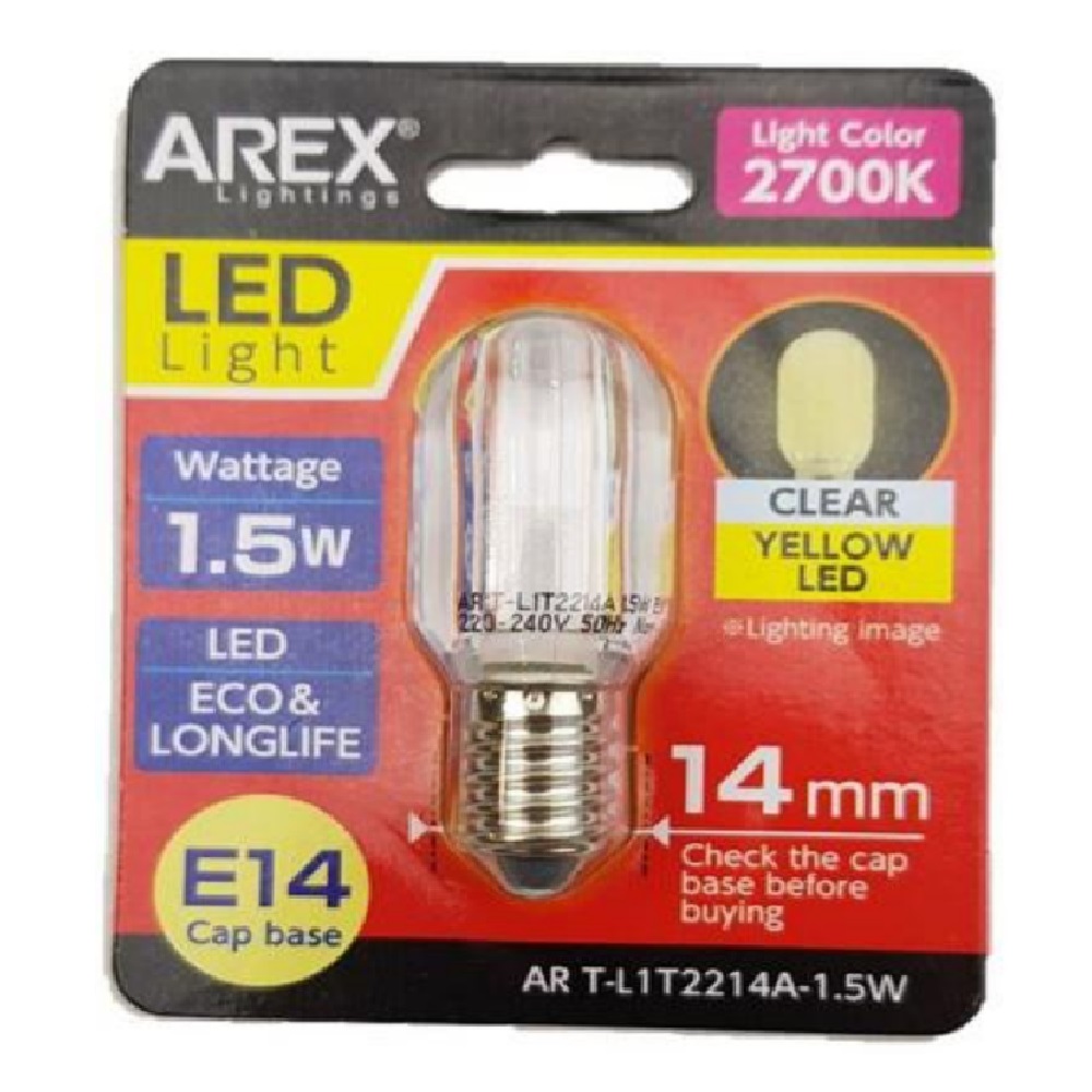 AREX E12 2700K LED Bulb Clear Yellow 1.5W